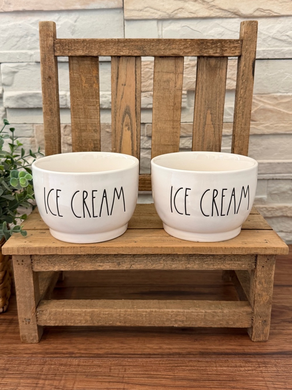 🆕 Rae Dunn | Set of 2 "ICE CREAM" Ceramic Bowls!